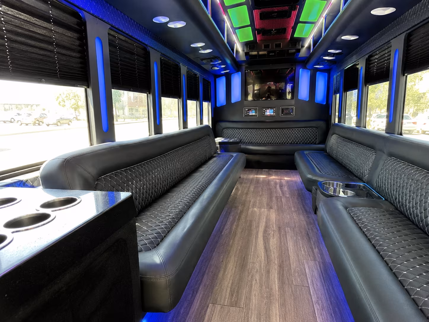 federal way 15 passenger party bus inside