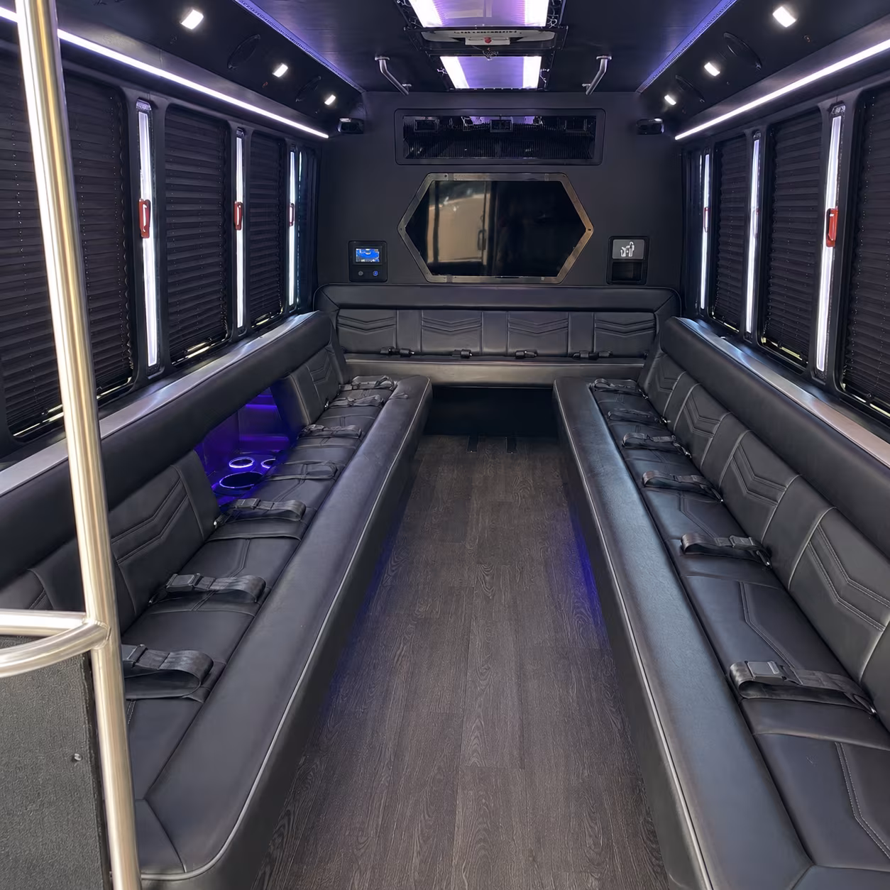 federal way 18 passenger party bus interior