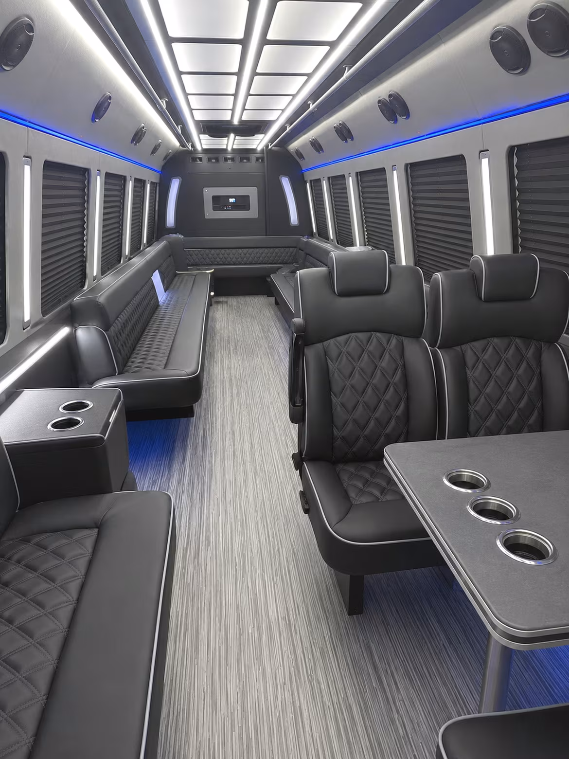 federal way 25 passenger party bus inside
